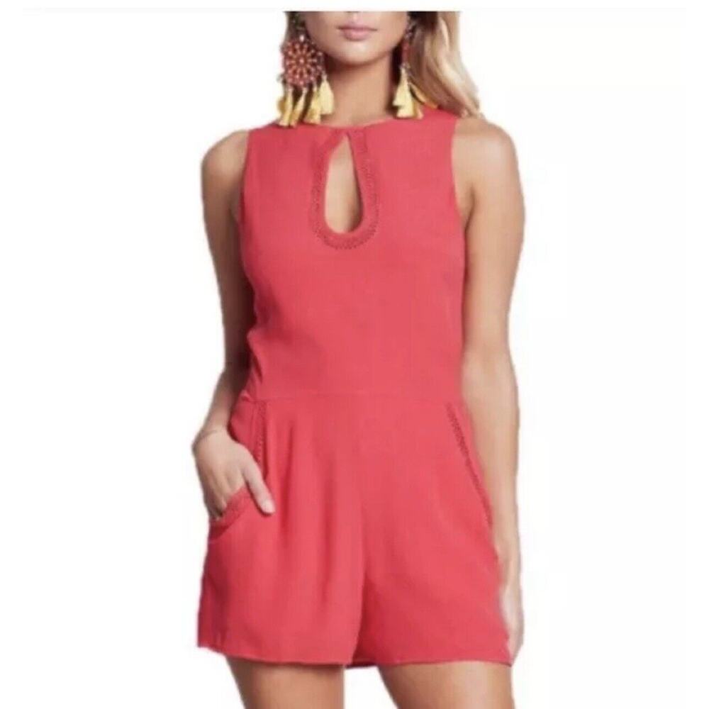 Lovers + Friends Romper Womens Small Red Cutout Sand Dollar Party Romantic NWT